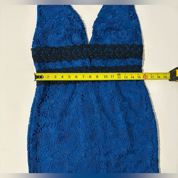 Diane von Furstenberg Viera Embroidered Lace Dress Cobalt Blue 10 pencil slim - Picture 7 of 9